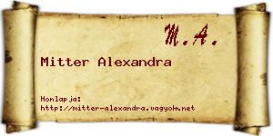Mitter Alexandra névjegykártya